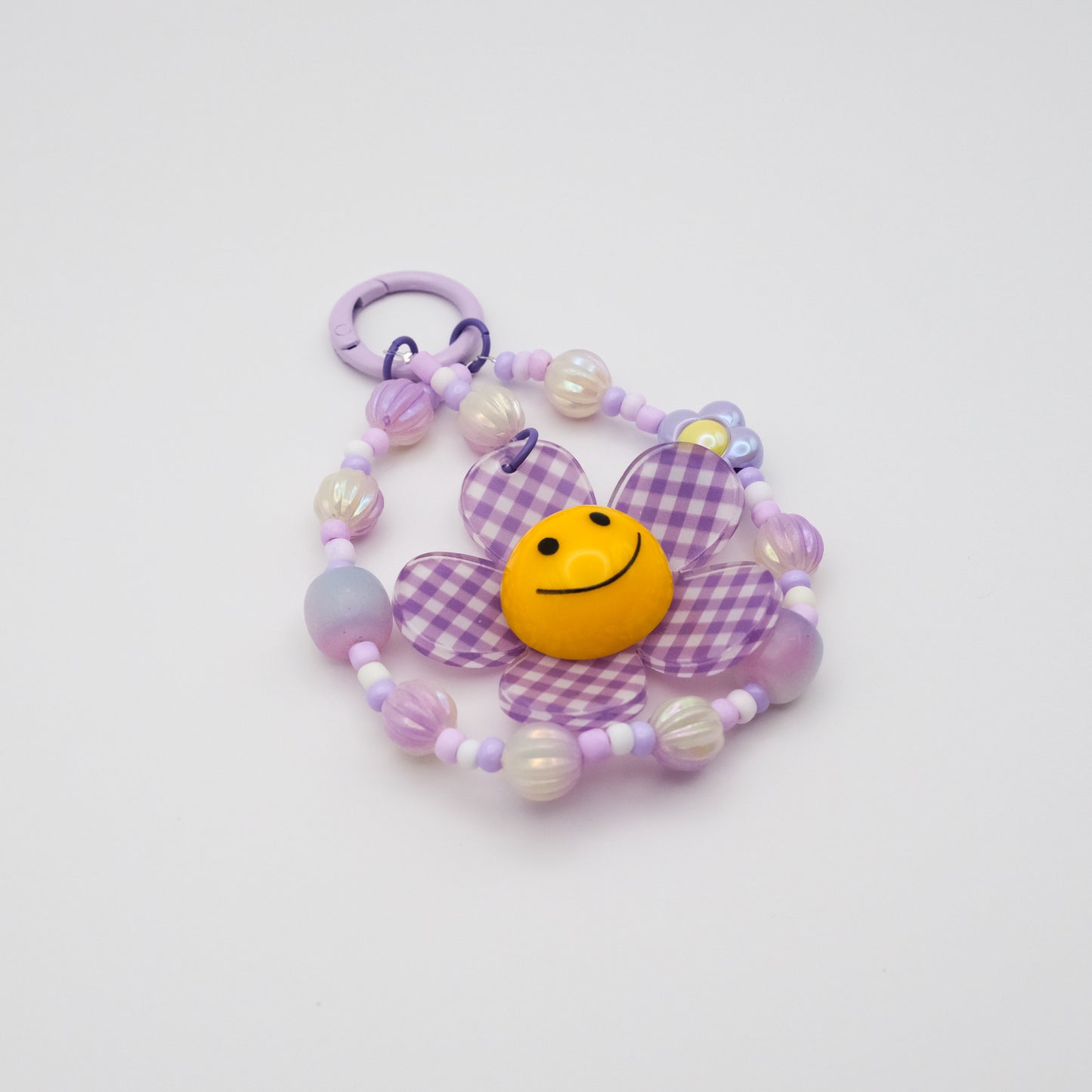 Purple Happy Checkerbloom Charm