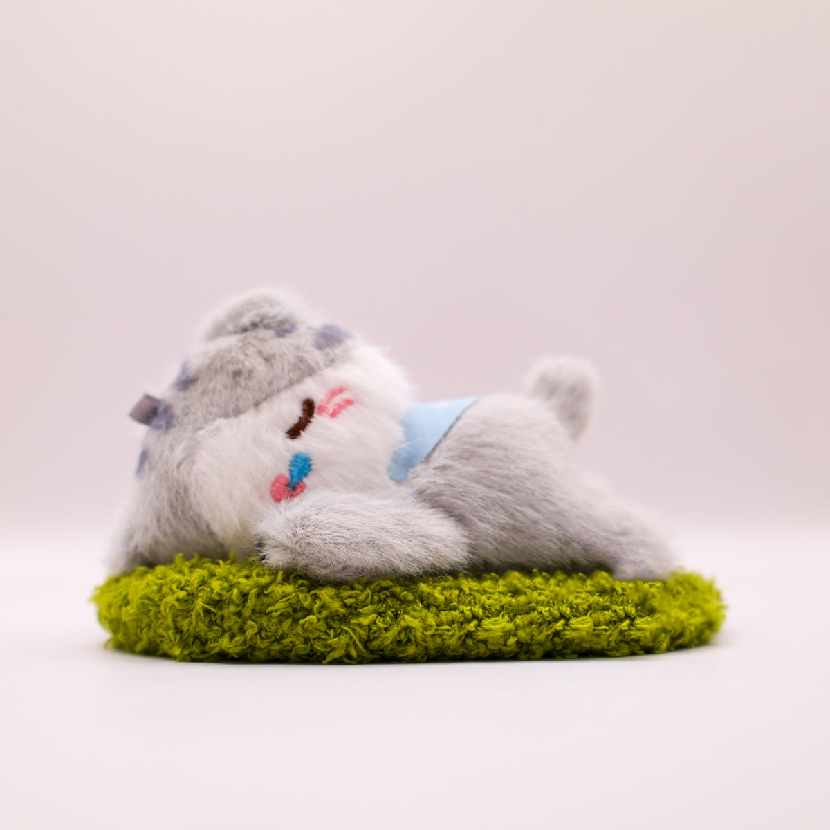 Grey Snoozing Cat Bag Charm