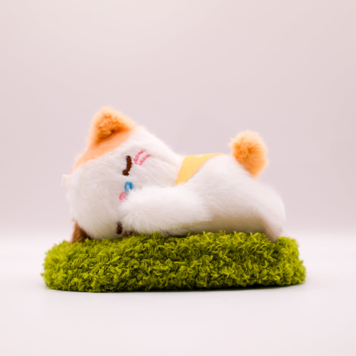 White Snoozing Cat Bag Charm
