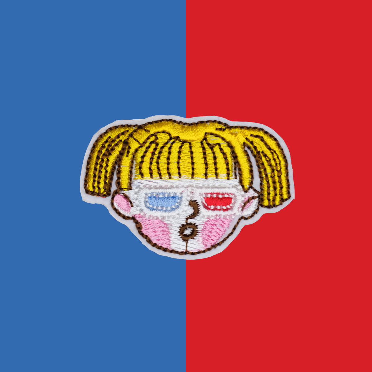3D Glasses Girl Patch