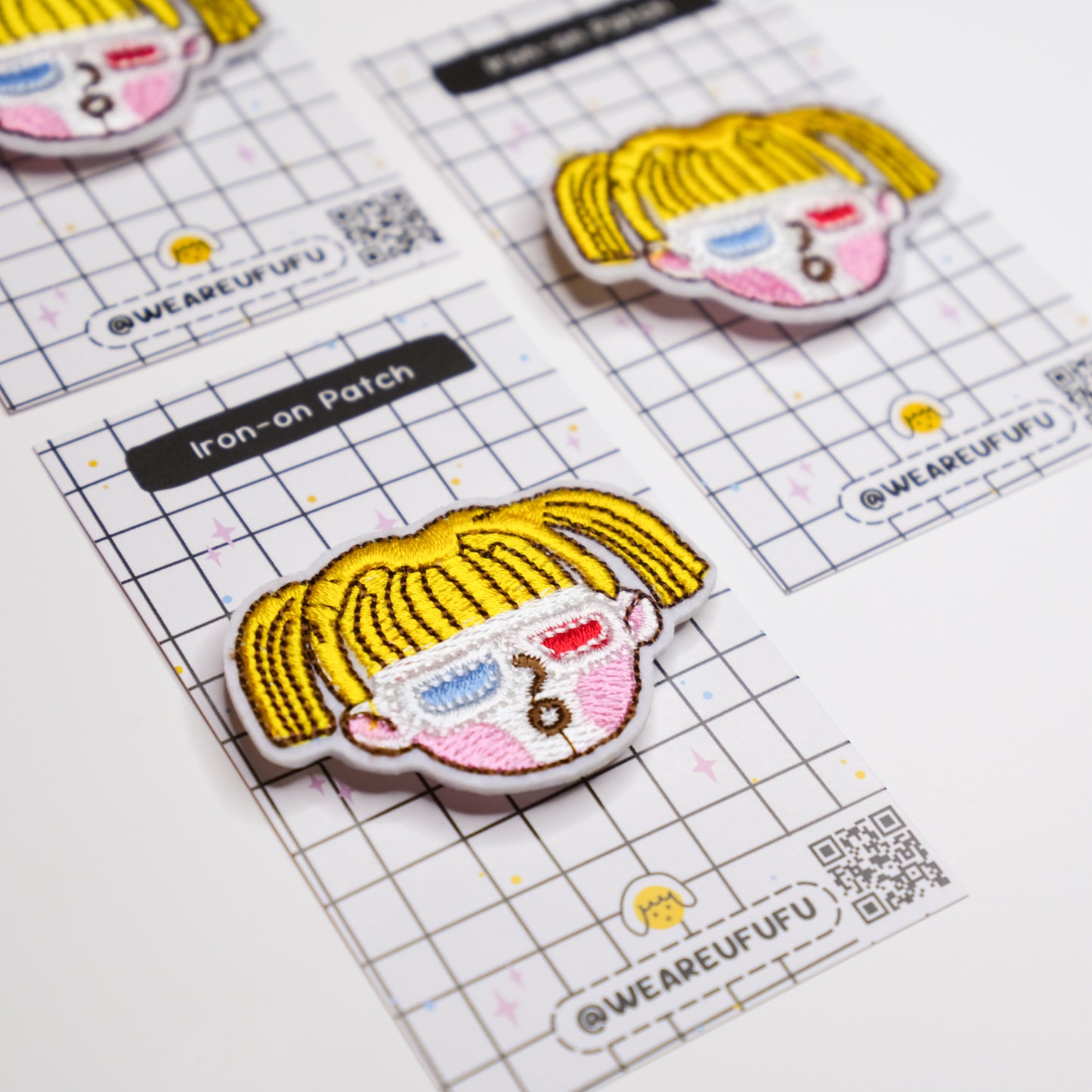 3D Glasses Girl Patch