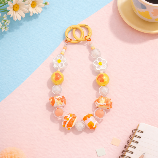 Orange Beaded Chain 🍊✨