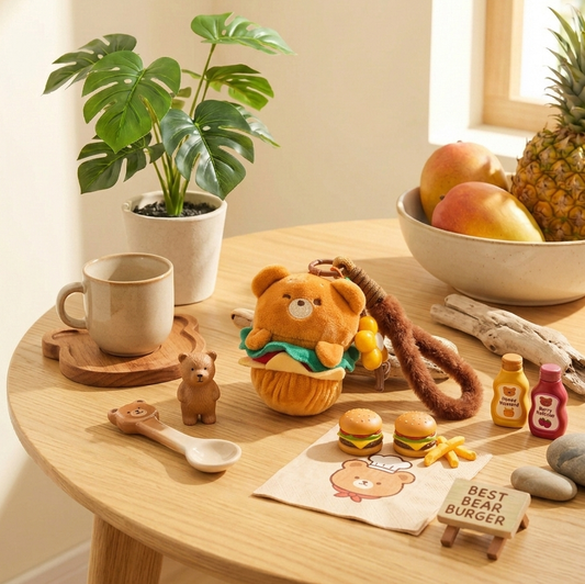 Bear Burger Bag Charm