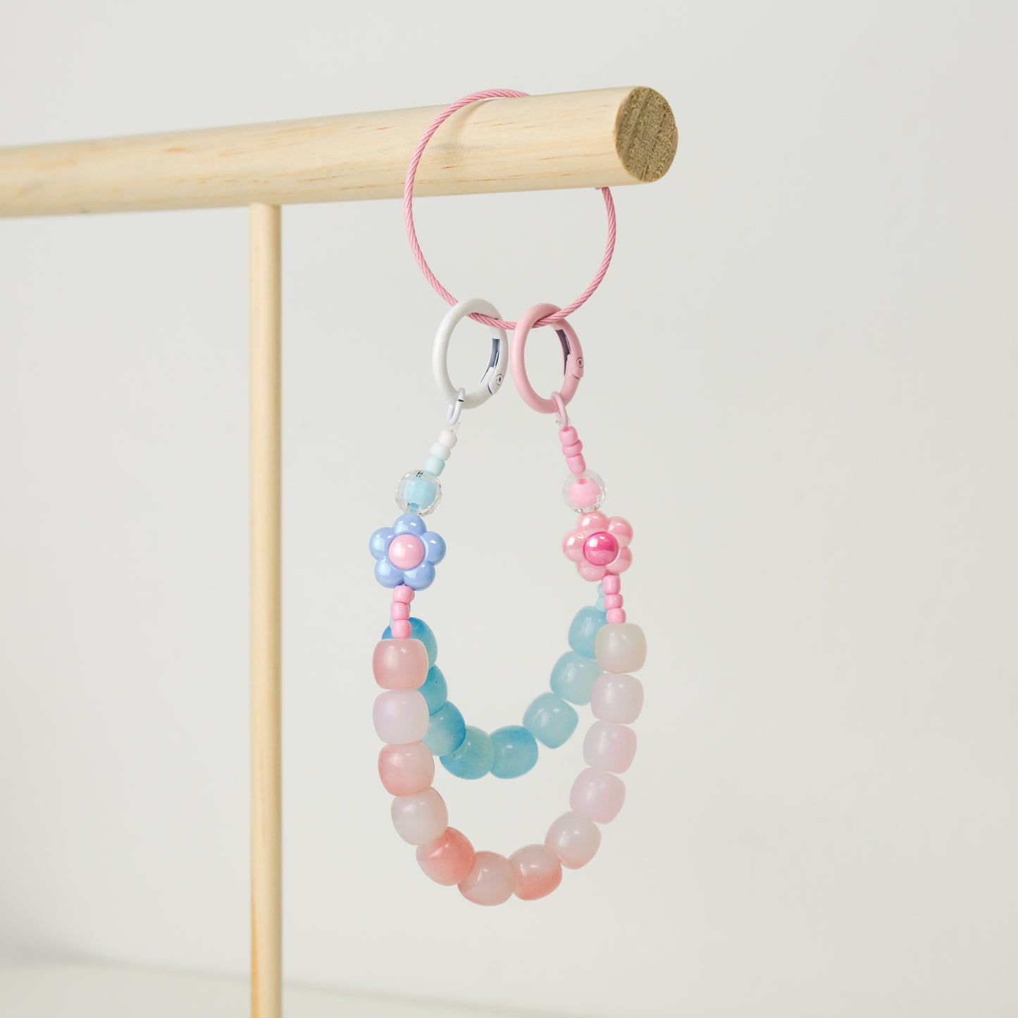 Blue & Pink Blossom Duo Beaded Chain