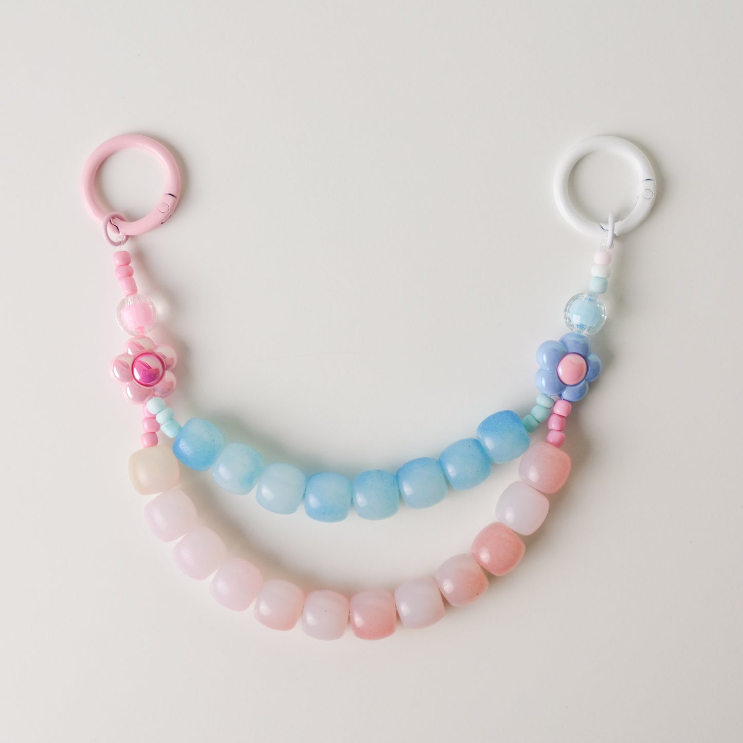 Blue & Pink Blossom Duo Beaded Chain