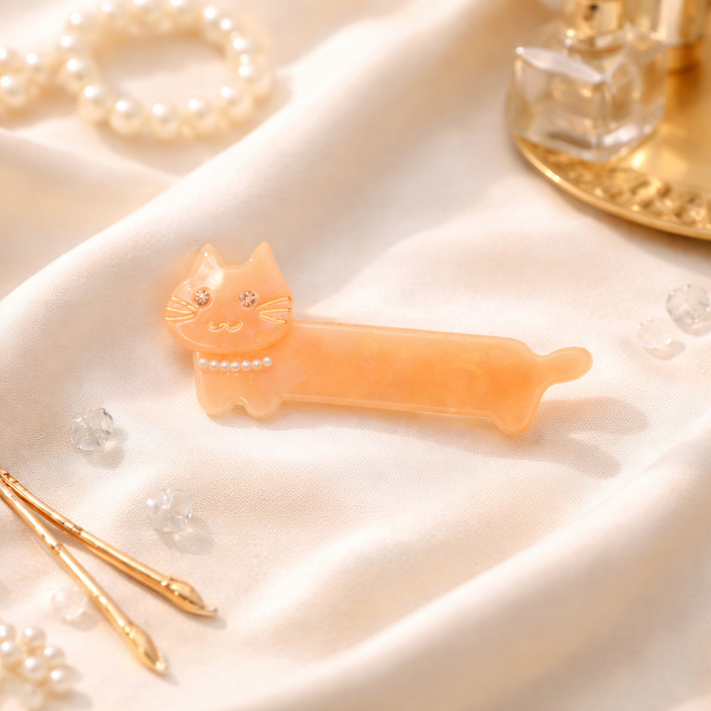 Peach Blush Cat Hair Clip
