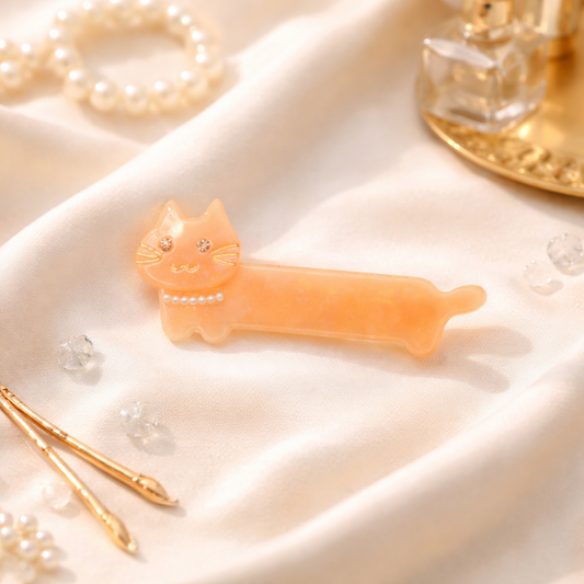 Peach Blush Cat Hair Clip
