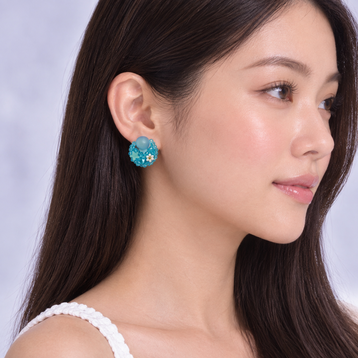 Aqua Bloom Earrings