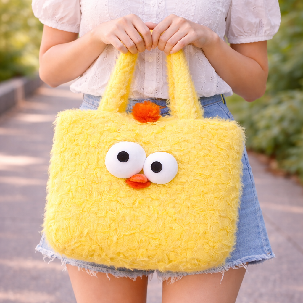 Fluffy Yellow Chicken Tote 🐥