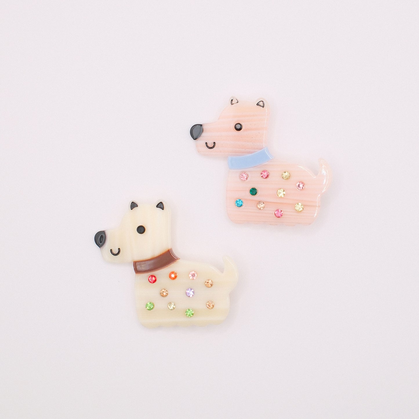 Pink Pup Jewel Hair Clip