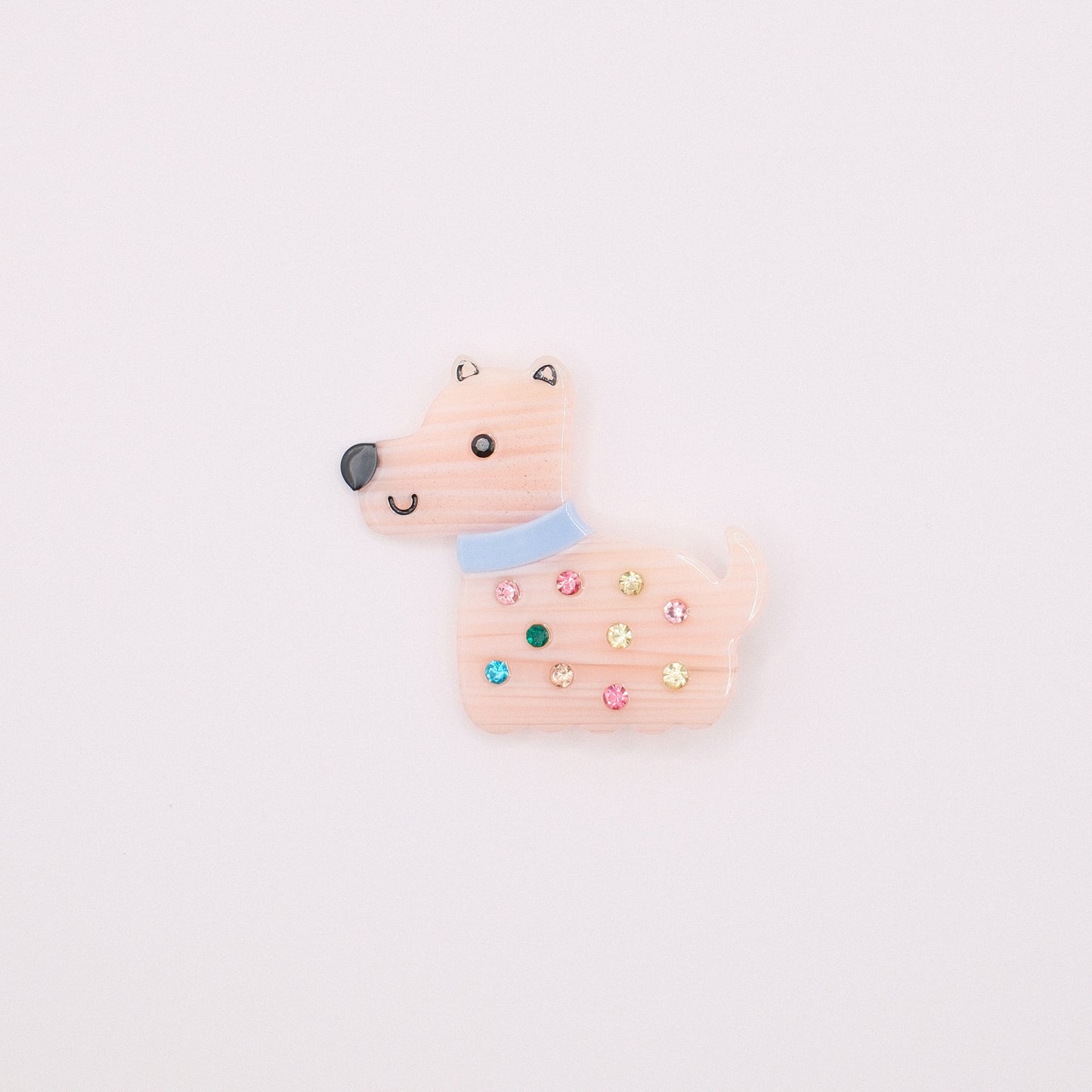 Pink Pup Jewel Hair Clip