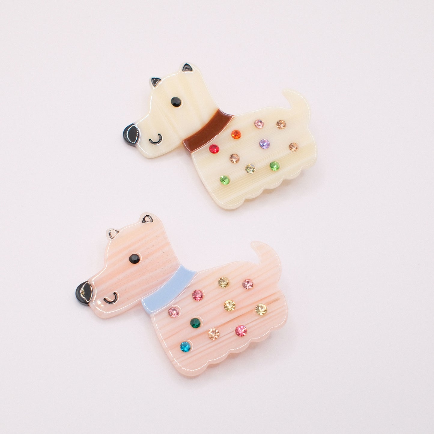 Pink Pup Jewel Hair Clip