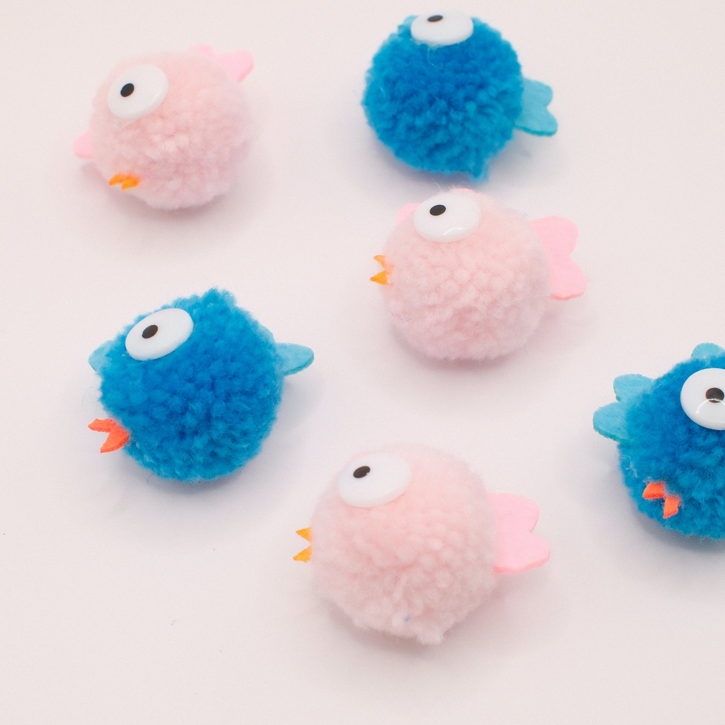 Fluffy Pink Fish Brooch