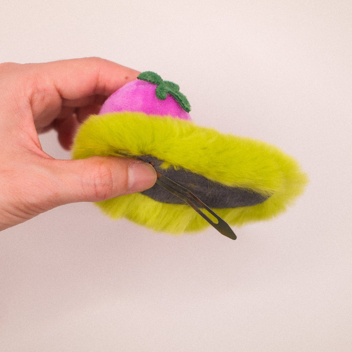 Ms Eggplant Furry Side Hair Clip