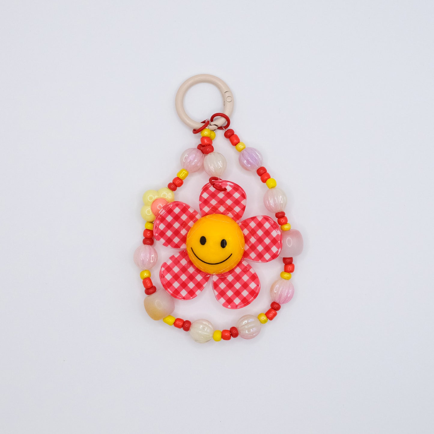 Red Happy Checkerbloom Charm