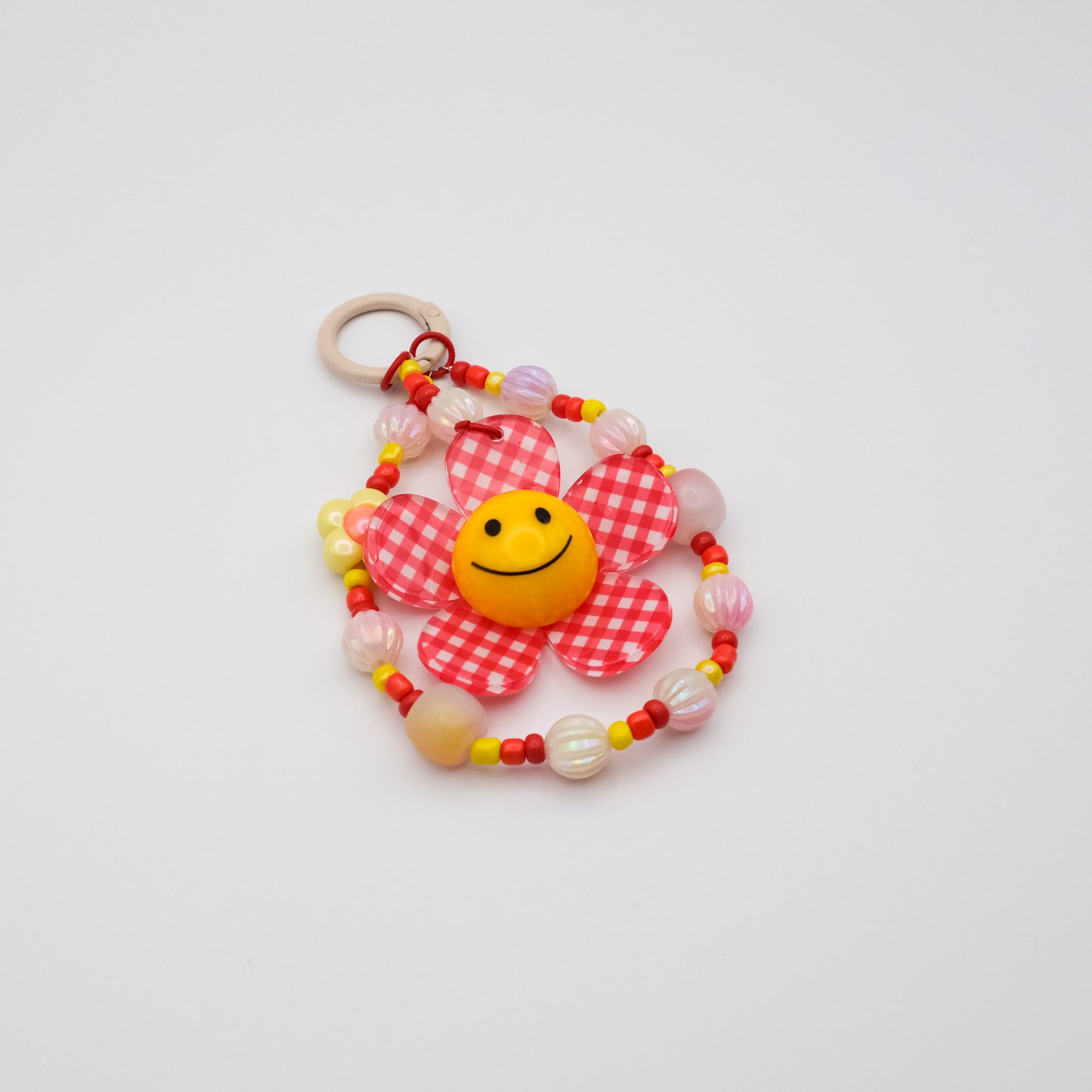 Red Happy Checkerbloom Charm