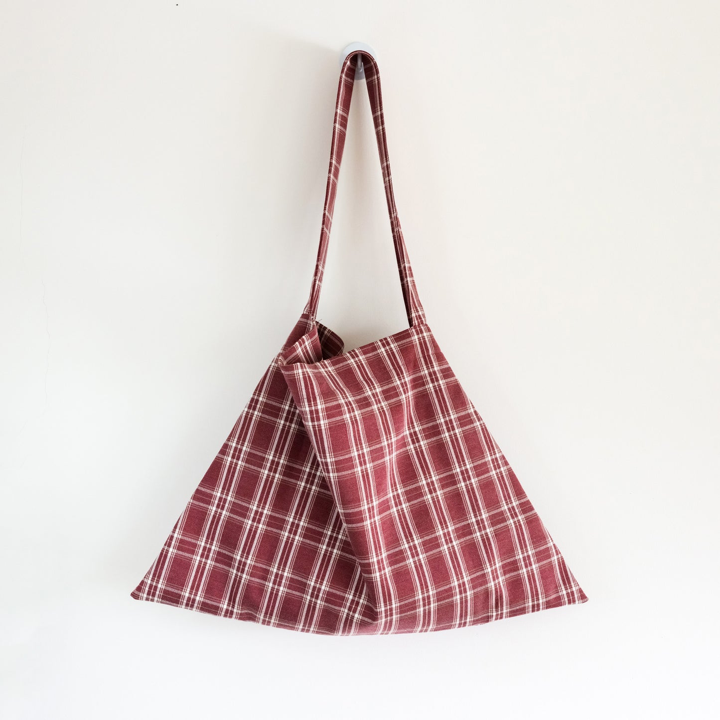 Red Plaid Dumpling Tote Bag