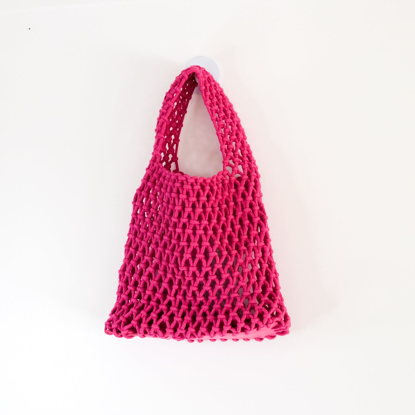 Fuchsia Braided Rope Handbag