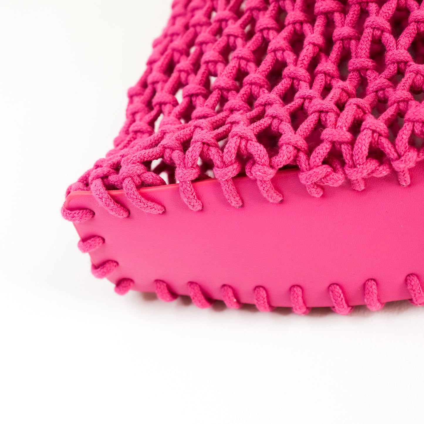 Fuchsia Braided Rope Handbag