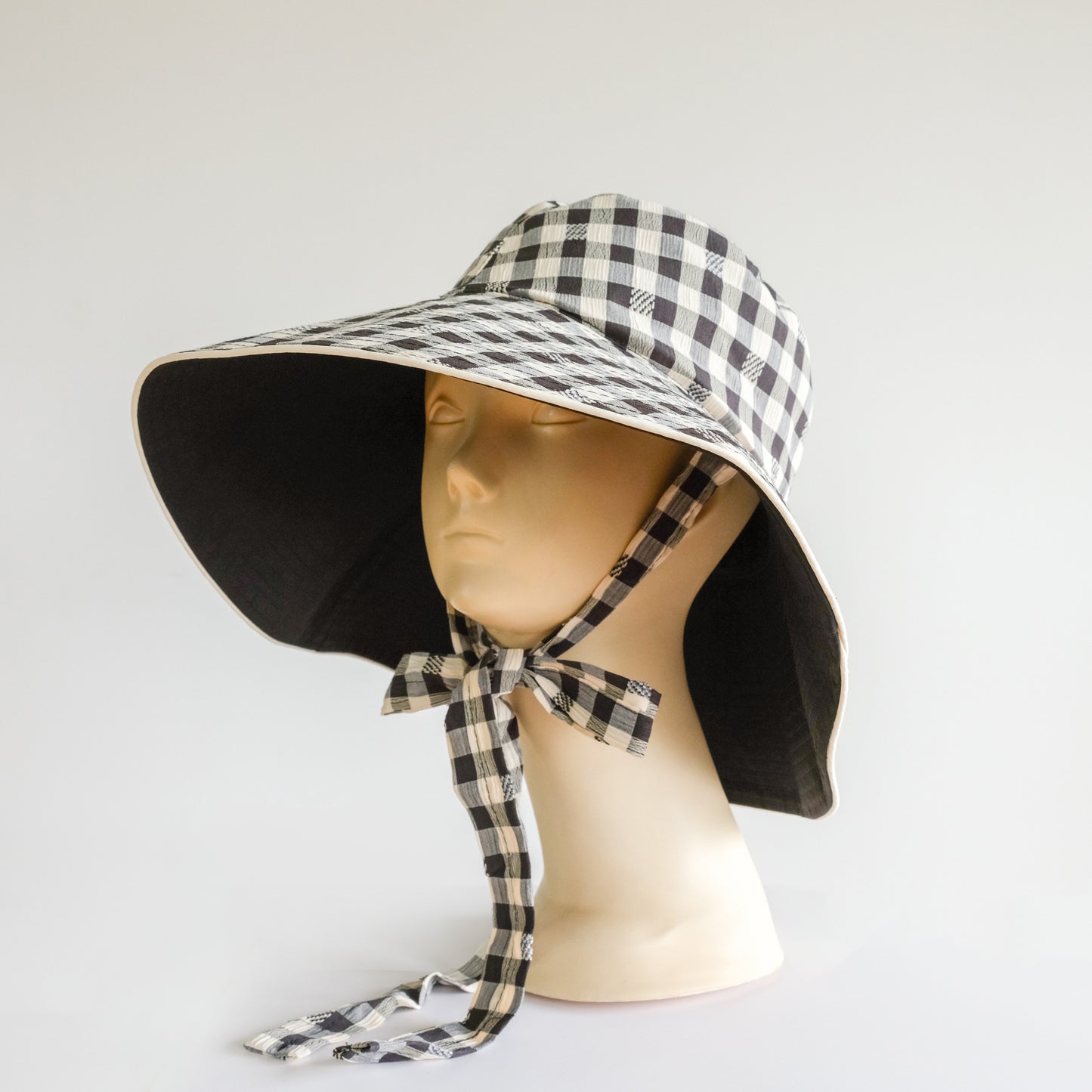 Reversible Checked Sun Hat Midnight