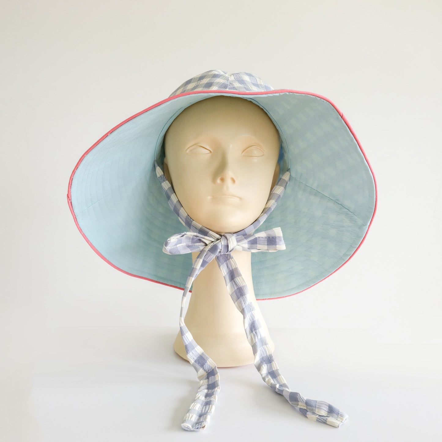 Reversible Checked Sun Hat Blueberry