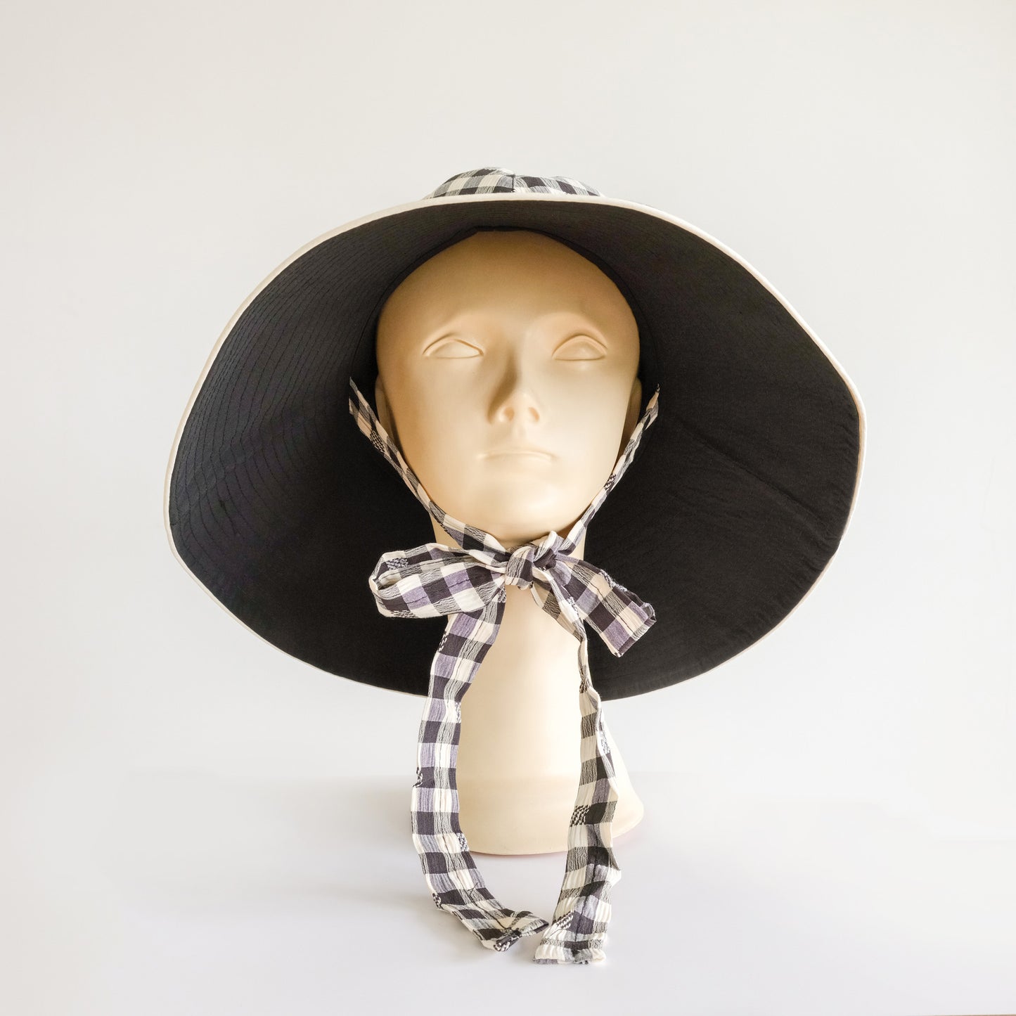 Reversible Checked Sun Hat Midnight