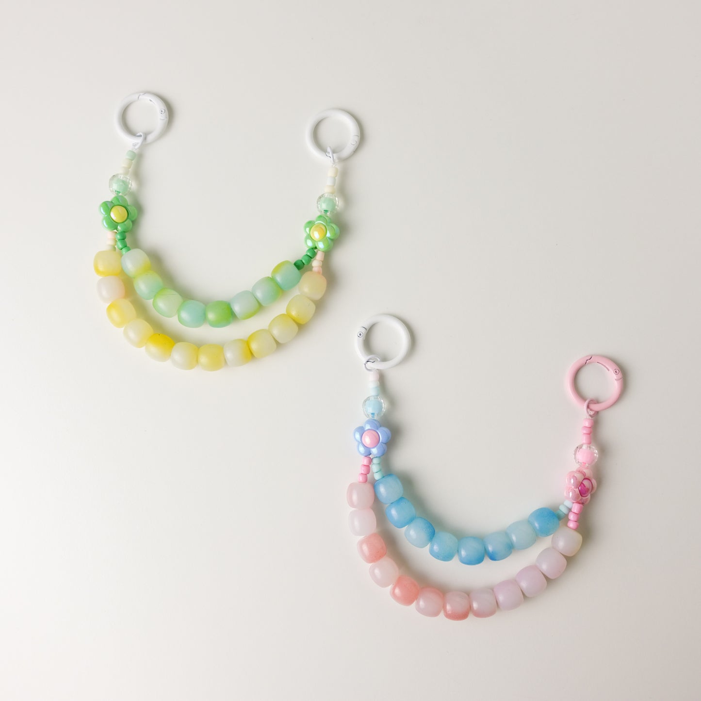 Green & Yellow Blossom Duo Beaded Chain