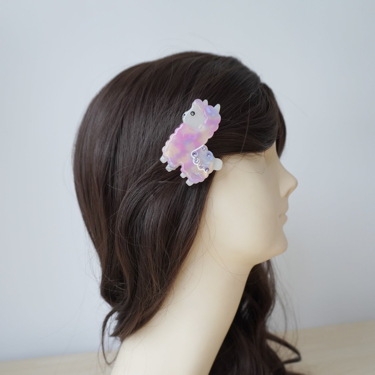 Lilac Llama Hair Clip