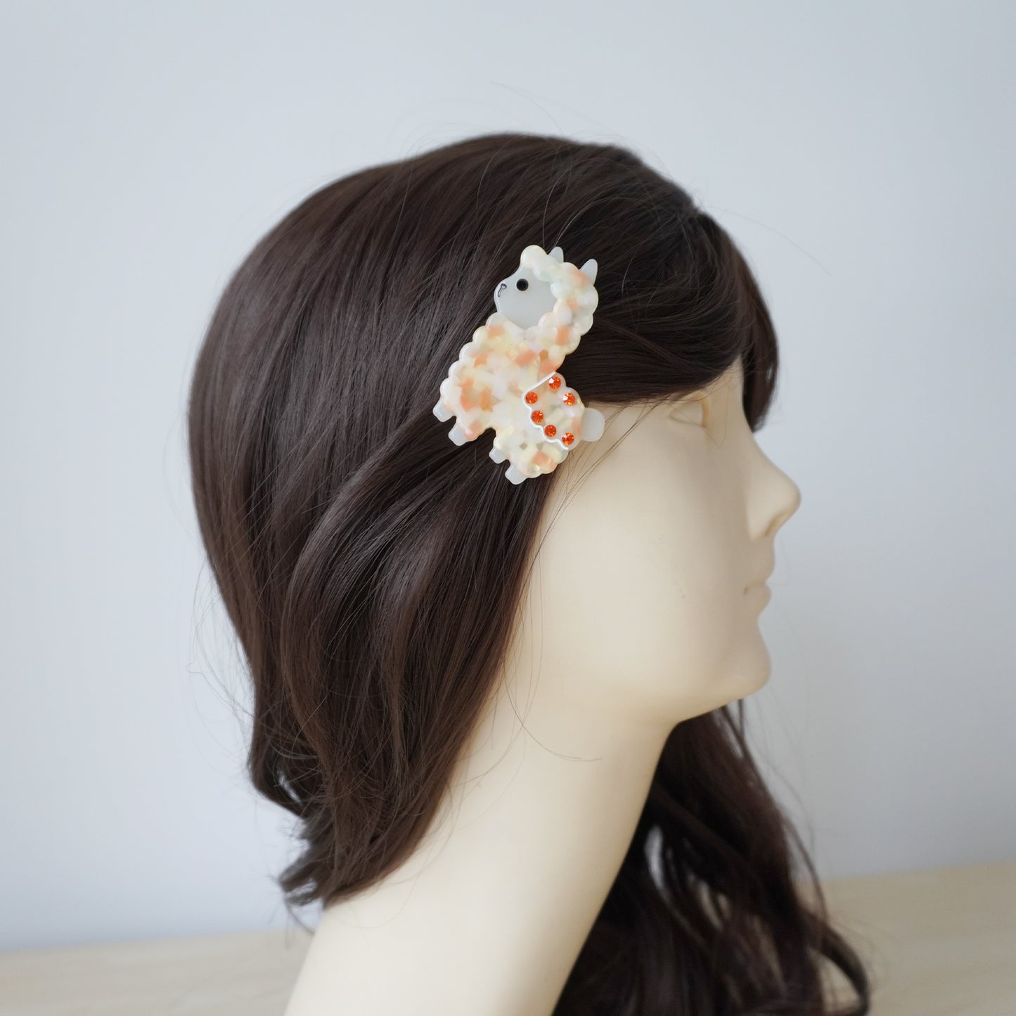 Orange Llama Hair Clip