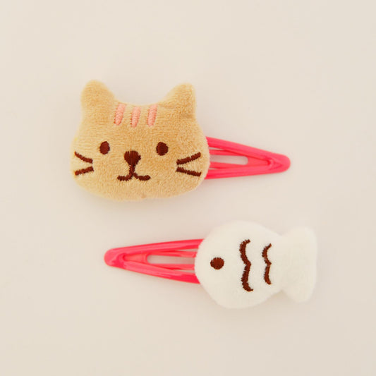 Cat & Fish Hair Clips [Set of 2]