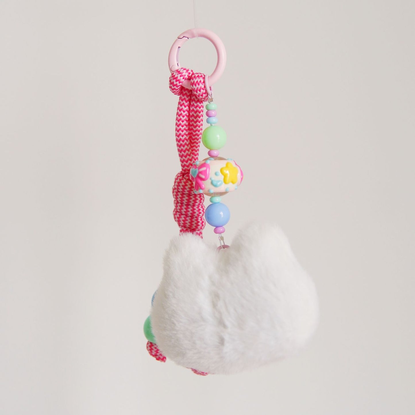 White Kitty Pink Squeaky Charm
