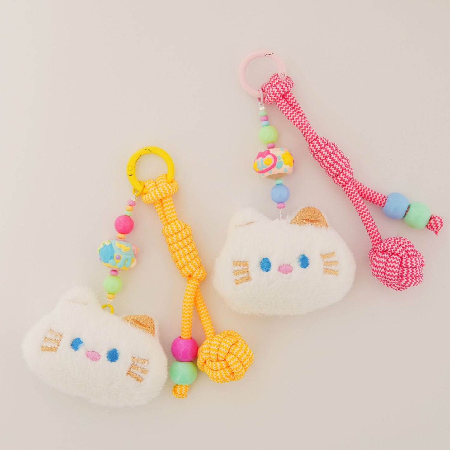 White Kitty Pink Squeaky Charm
