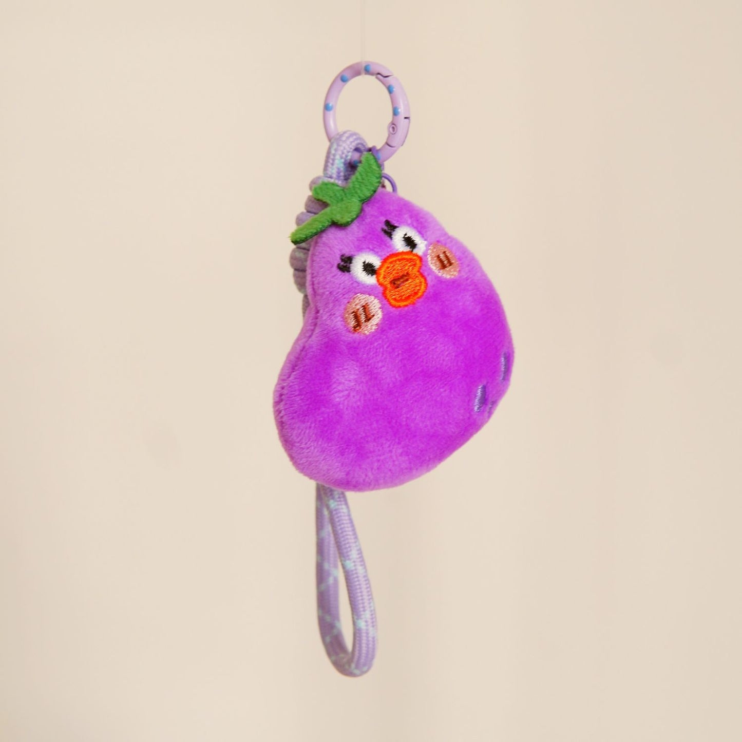 Ms Eggplant Squeaky Bag Charm