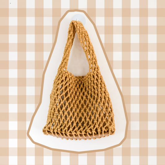 Khaki Braided Rope Handbag