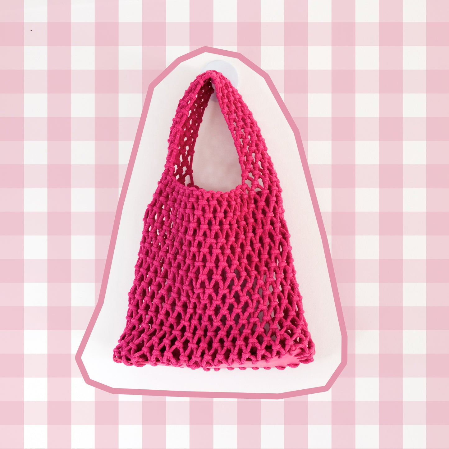 Fuchsia Braided Rope Handbag