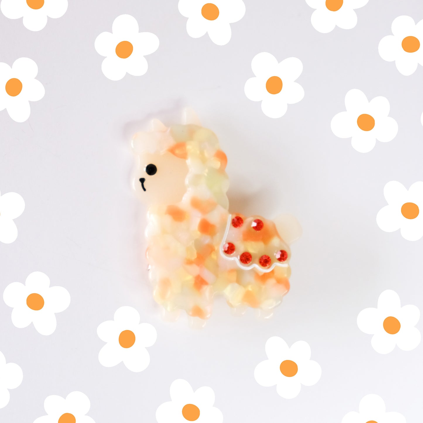 Orange Llama Hair Clip