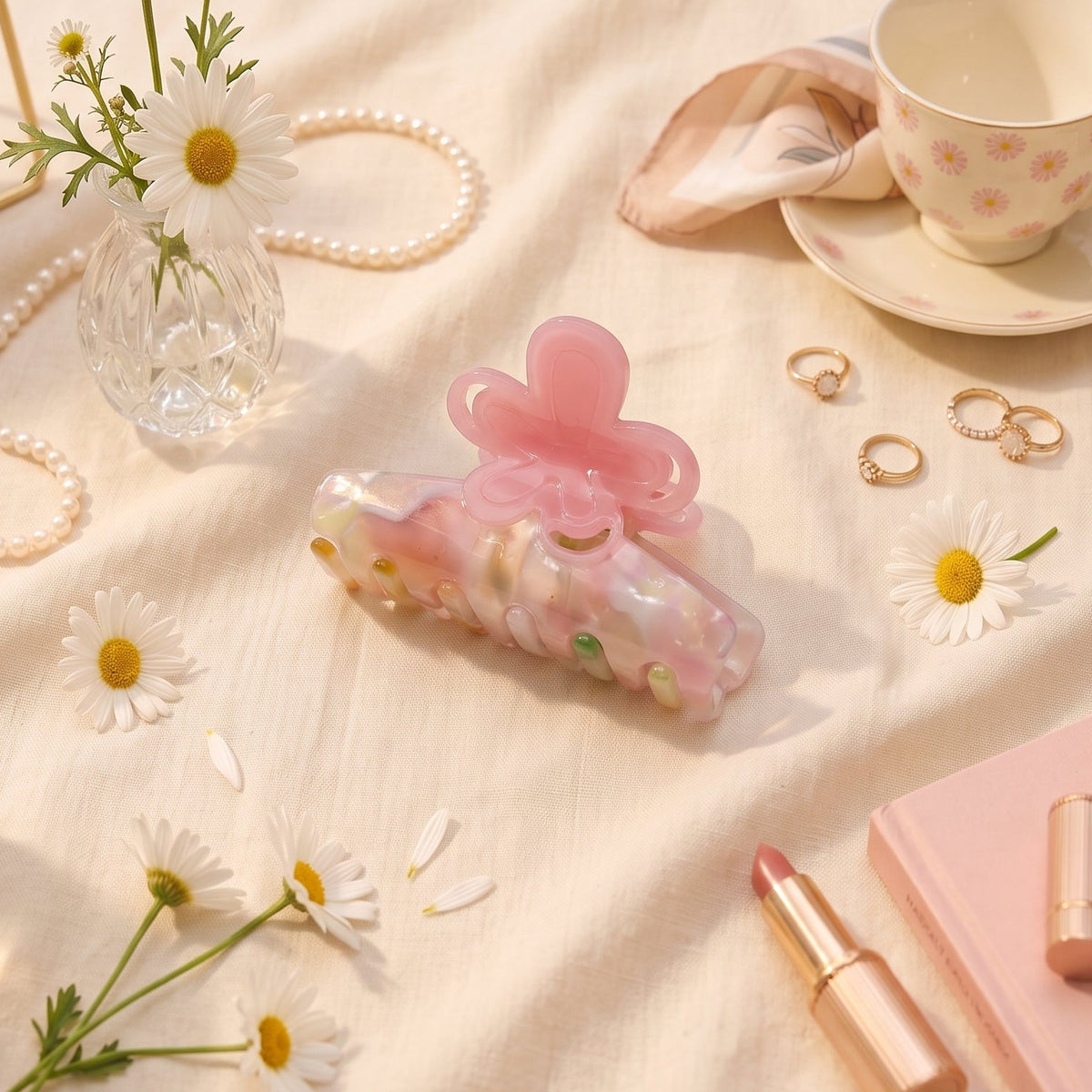 Pink Blossom Hair Claw