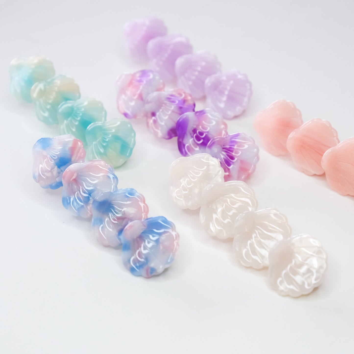 Seashell Hair Clip Candy Swirl