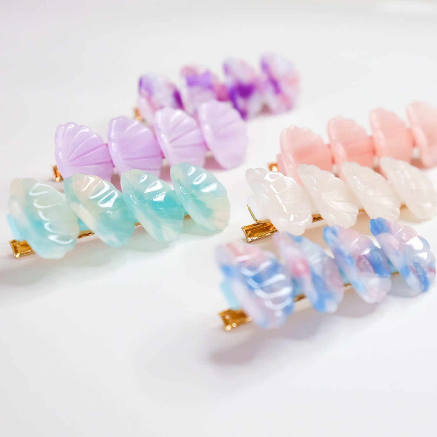 Seashell Hair Clip Candy Swirl