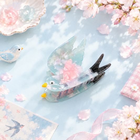 Sky Blue Bird Hair Claw