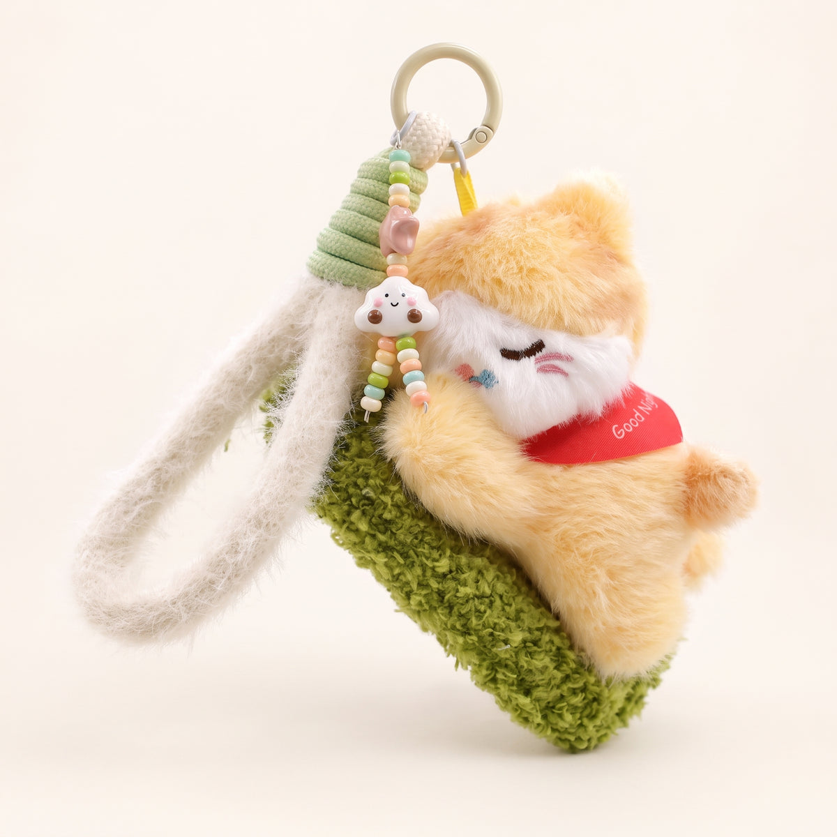Yellow Snoozing Cat Bag Charm