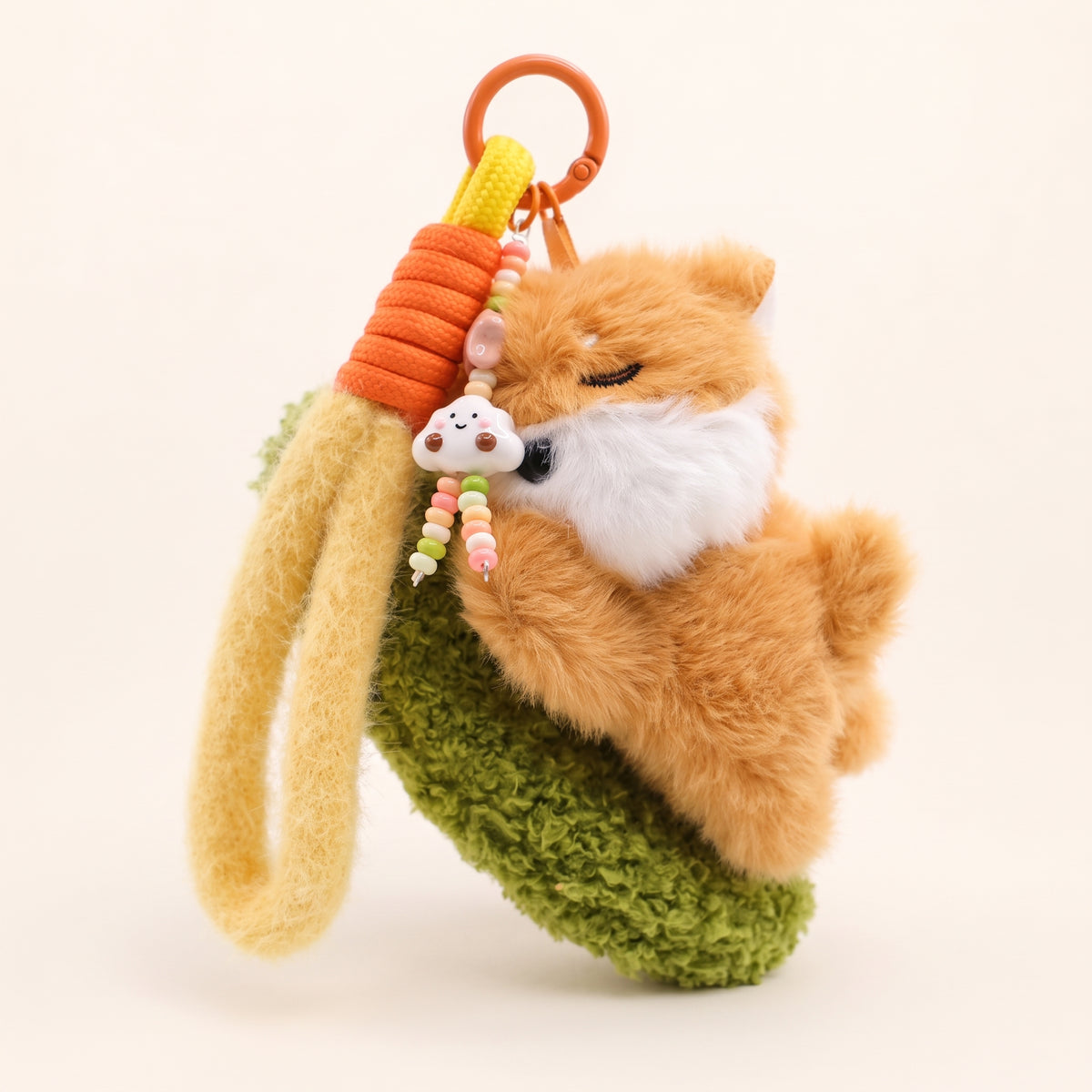 Orange Snoozing Dog Bag Charm