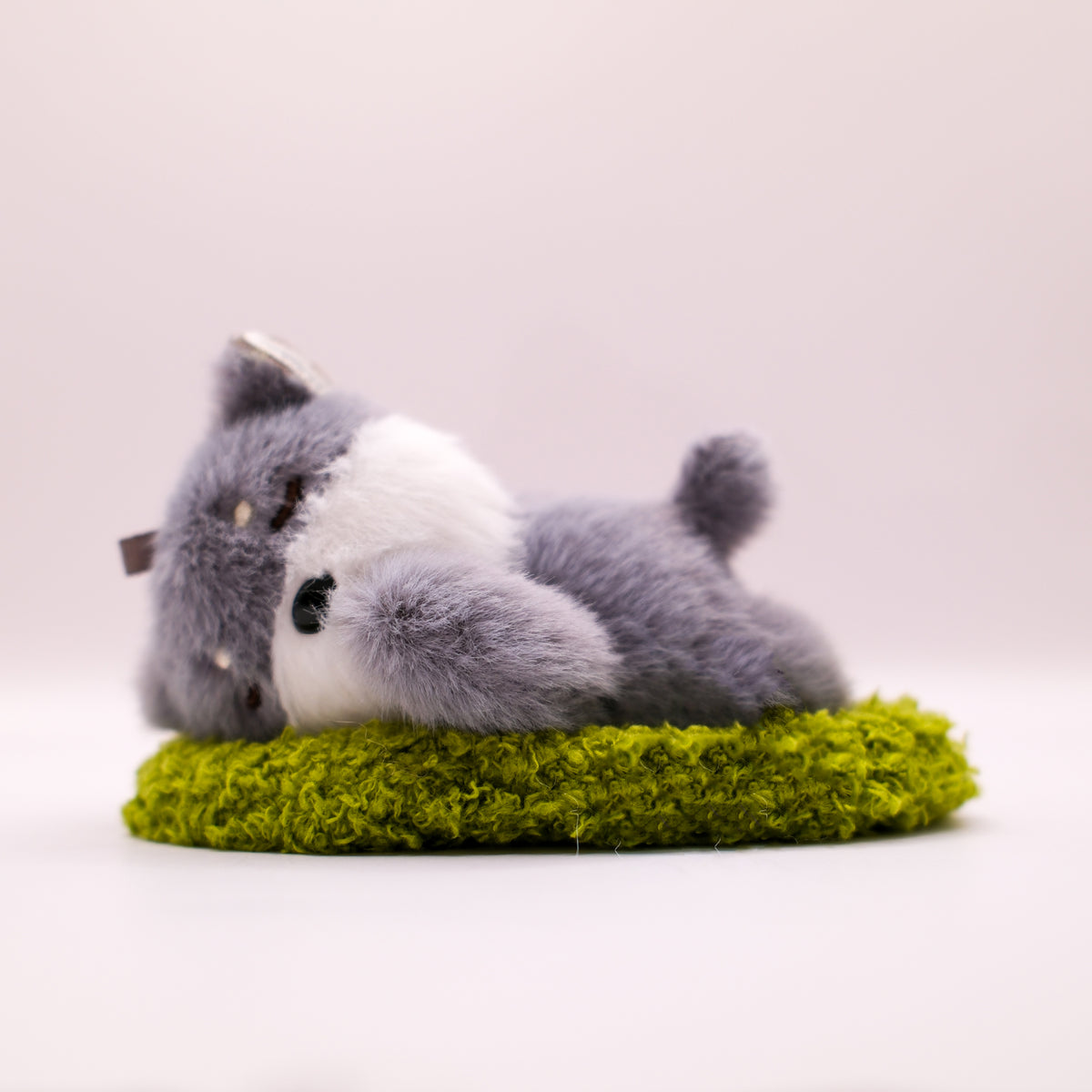 Grey Snoozing Dog Bag Charm