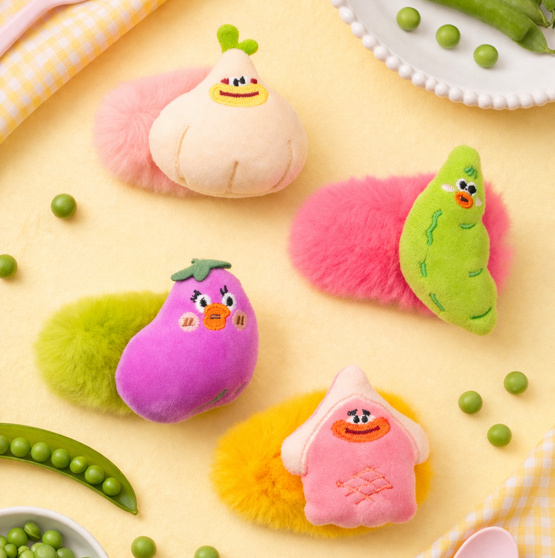 Ms Eggplant Furry Side Hair Clip