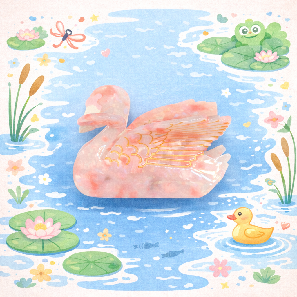 Blush Swan Hair Claw