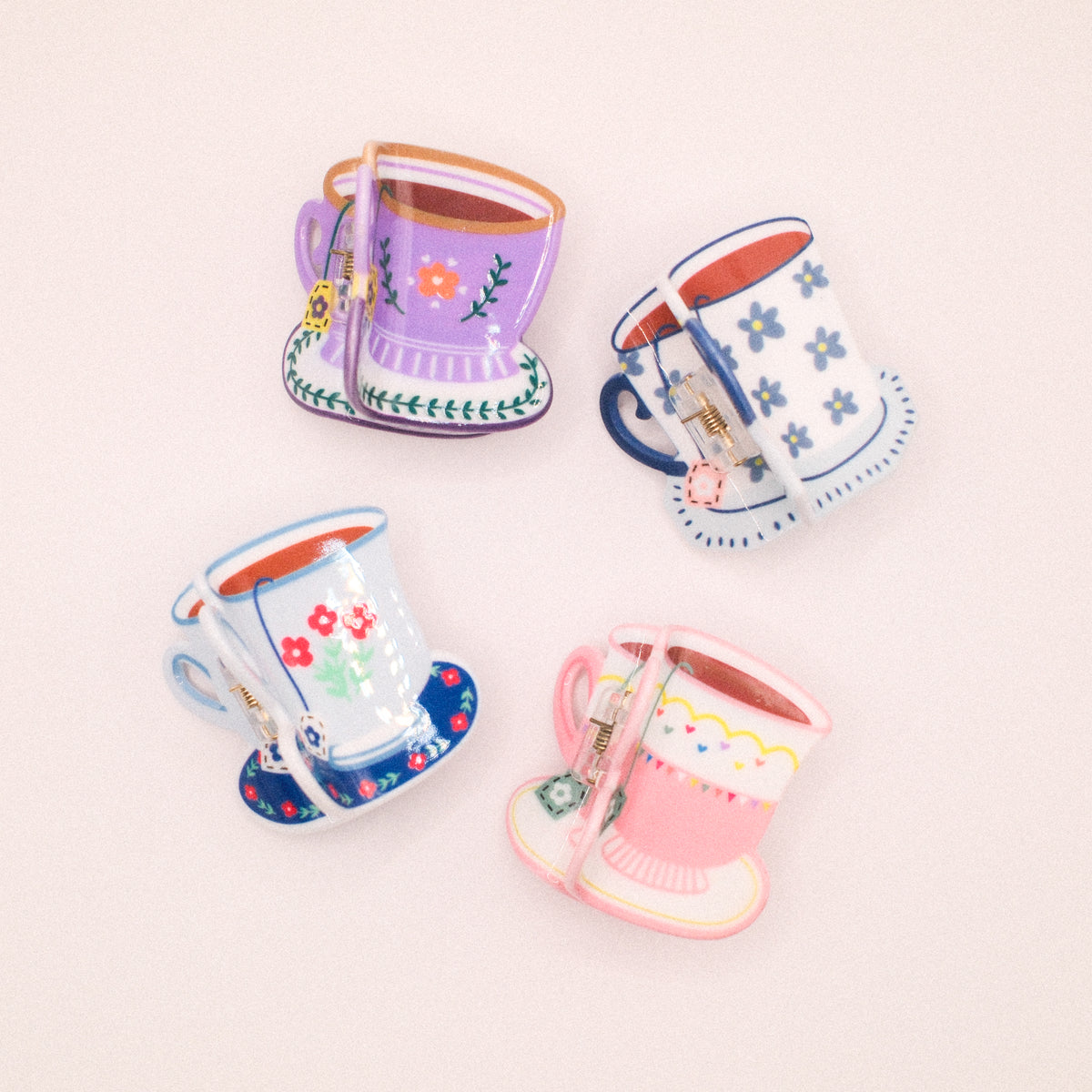 Pink Tea Time Hair Claw