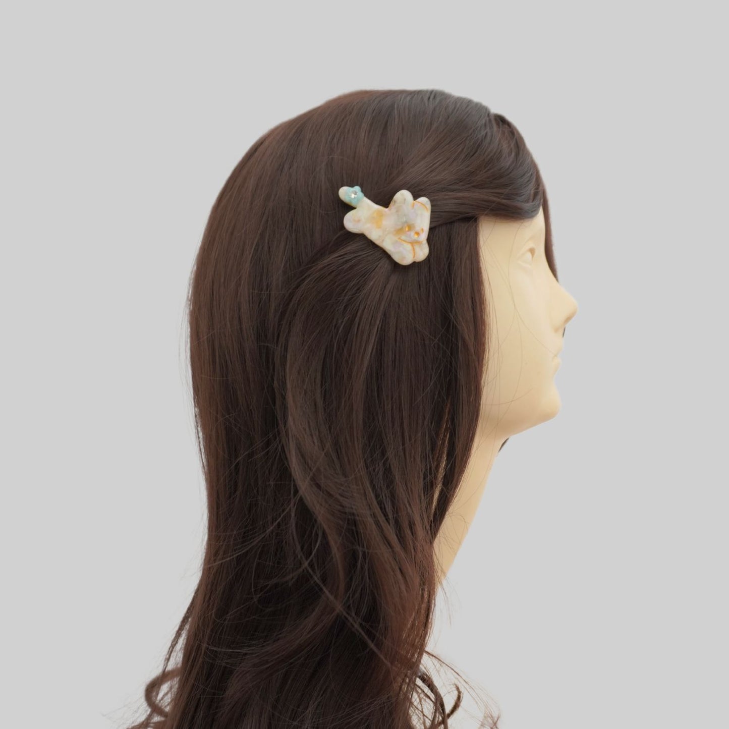 Cream Rabbit Hair Clip