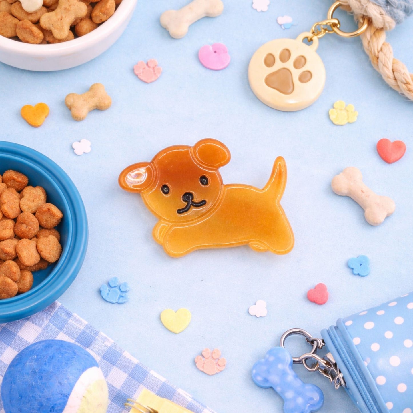 Golden Puppy Hair Clip