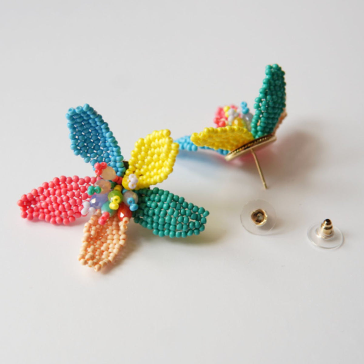 Rainbow Hibiscus Earrings