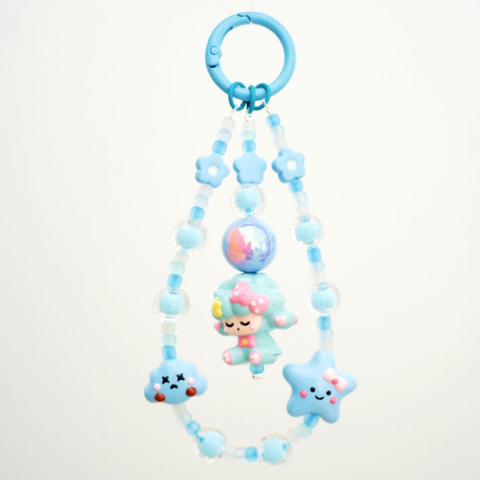 Sleeping Sheep Blue Beaded Charm